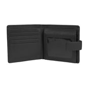 Men S Pebble Grain Leather Passcase Wallet With Rfid Blocking And Flip Up Window