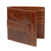 Men S Distressed Leather Bifold Wallet With Rfid Blocking
