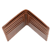 Men S Distressed Leather Bifold Wallet With Rfid Blocking