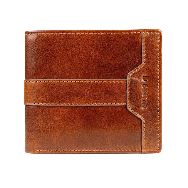 Men’s Distressed Leather Bifold Wallet with RFID Blocking and Box Coin Purse