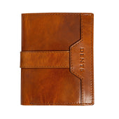 Men’s Distressed Leather Passcase Wallet with RFID Blocking and Window Pocket