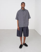 Box Pleat Short Denim - Raw Indigo