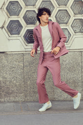 Dusty Pink Flannel Parallel Trousers