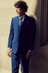 Cobalt Blue Corduroy Contemporary Trousers