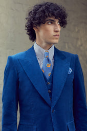 Cobalt Blue Corduroy Contemporary Jacket