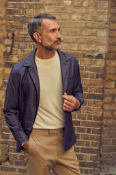 Tan Gabardine Contemporary Trousers