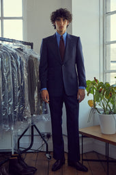 Navy and Burgundy Multi-Stripe Suit