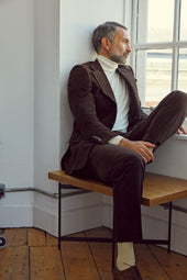 Brown Corduroy Notch Lapel Jacket