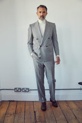 Mink Stripe Low Double-Breasted Jacket