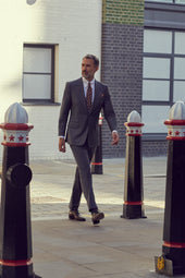 Charcoal Sharkskin Contemporary Suit
