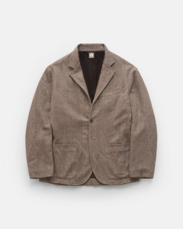 COSTA BLAZER - TONAL BROWN HERRINGBONE WOOL