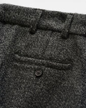 AUSTEN DOUBLE PLEATED PANT - CHARCOAL WOOL TWEED CORDUROY