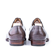 Two Eyelet French Norwegian Derby In Grey Crust Calf Leather