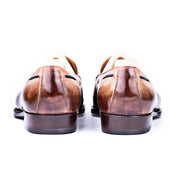 Loafer With Hand Stitched Apron Tassels And Braided Band Patinized