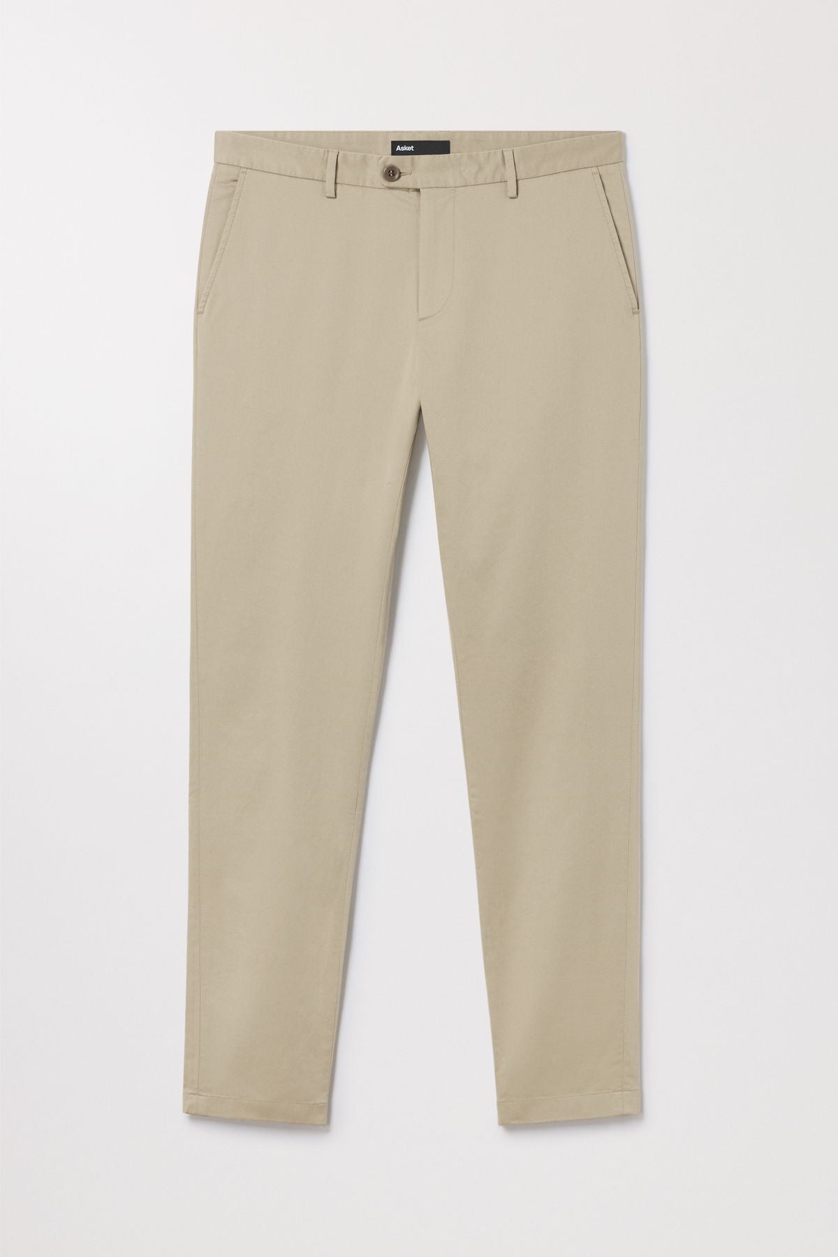 Beige Slim Chino Tapered Cotton Stretch Trouser Asket