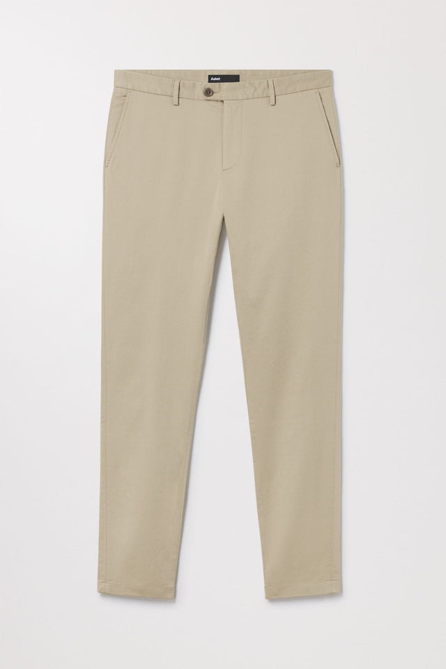 Beige Slim Chino Tapered Cotton Stretch Trouser Asket