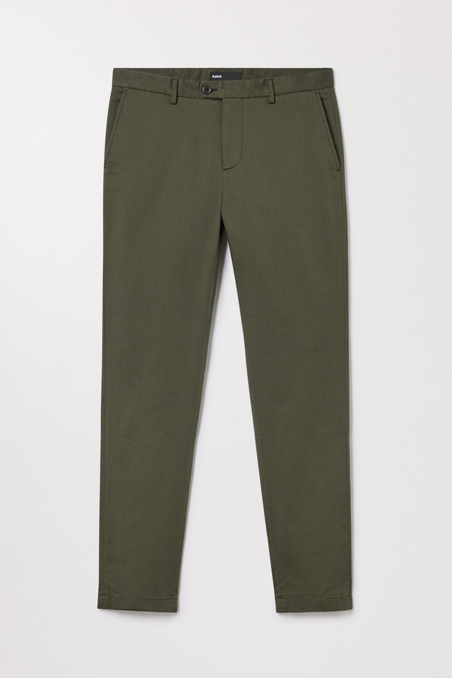 Green Slim Chino Tapered Cotton Stretch Trouser Asket
