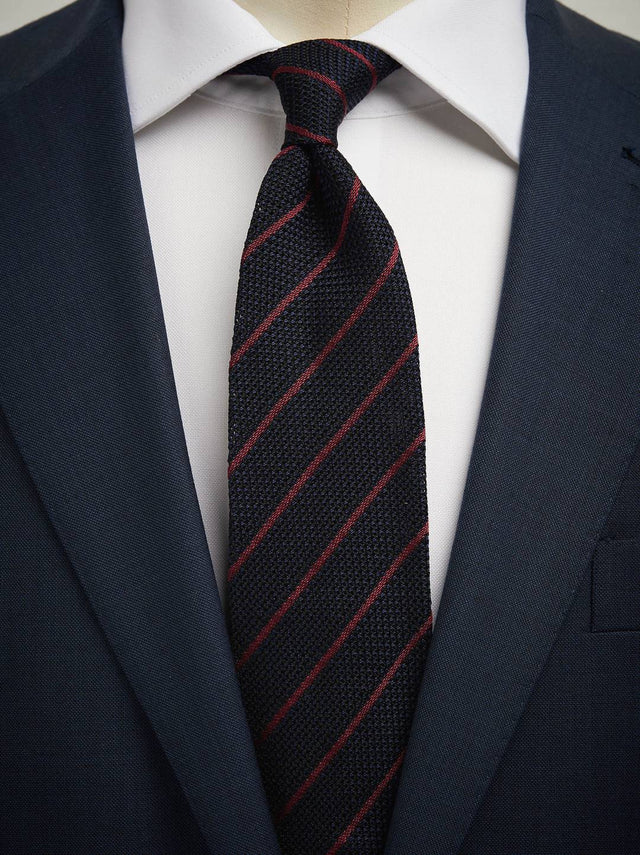 Blue & Burgundy Grenadine Tie