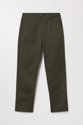 Green Regular Twill Chino Straight Cut Organic Cotton Asket