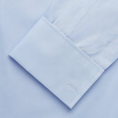 Tailored Fit Pale Cotton Shirt With Kent Collar And Double Cuffs
