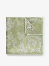 Light Green Pocket Square Paisley