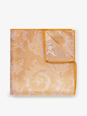 Light Orange Pocket Square Paisley