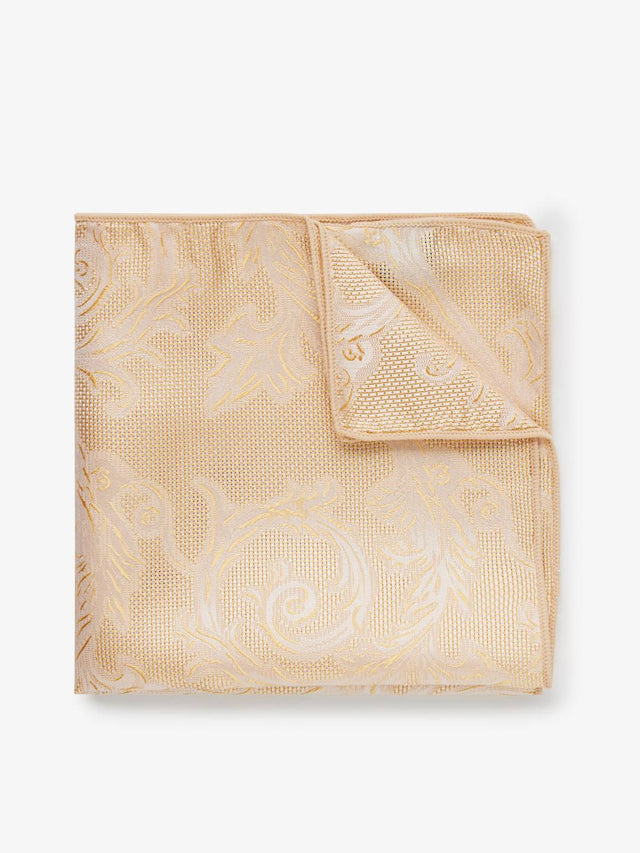 Light Beige Pocket Square Paisley