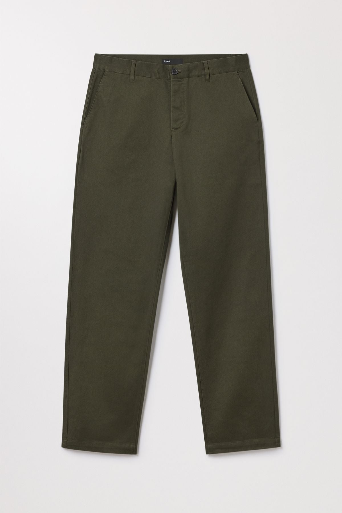 Green Loose Twill Chino Straight Cut Organic Cotton Asket