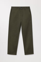 Green Loose Twill Chino Straight Cut Organic Cotton Asket