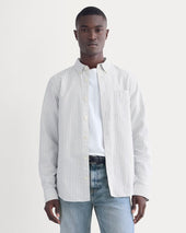 The Slim Oxford Shirt | Bone/Navy | Standard