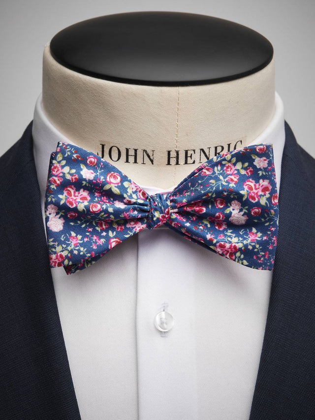 Dark Blue Bow Tie Floral