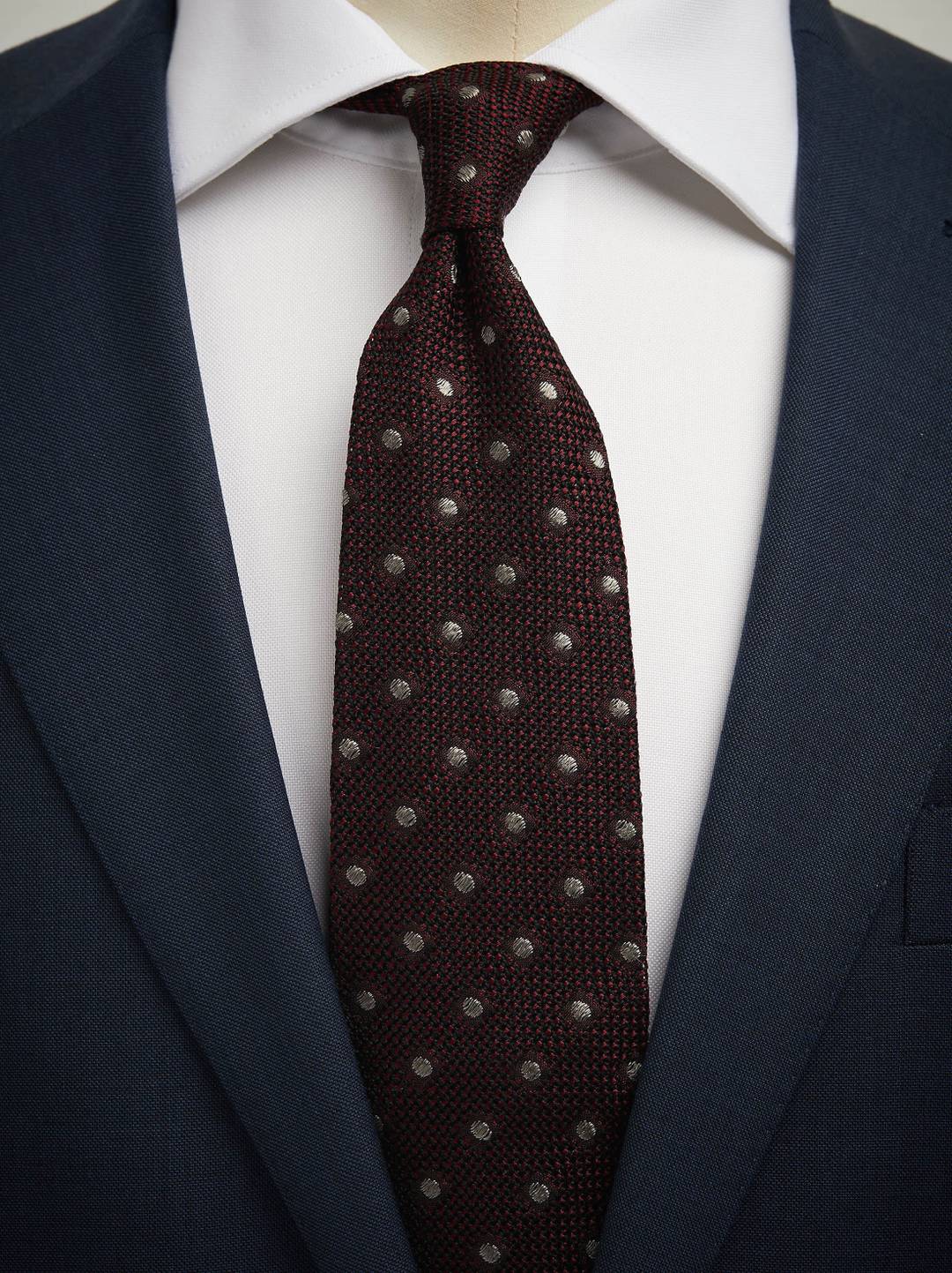 Burgundy Grenadine Tie Dot