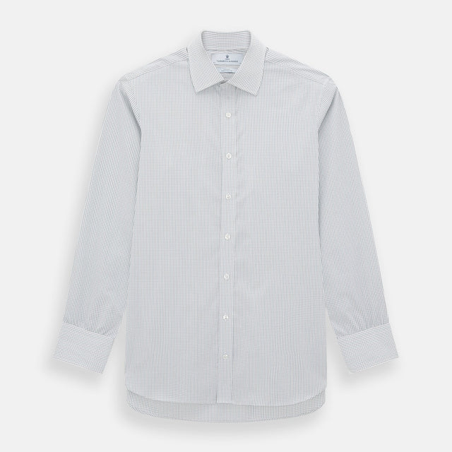Forest Melange and Red Graph Check Mayfair Shirt