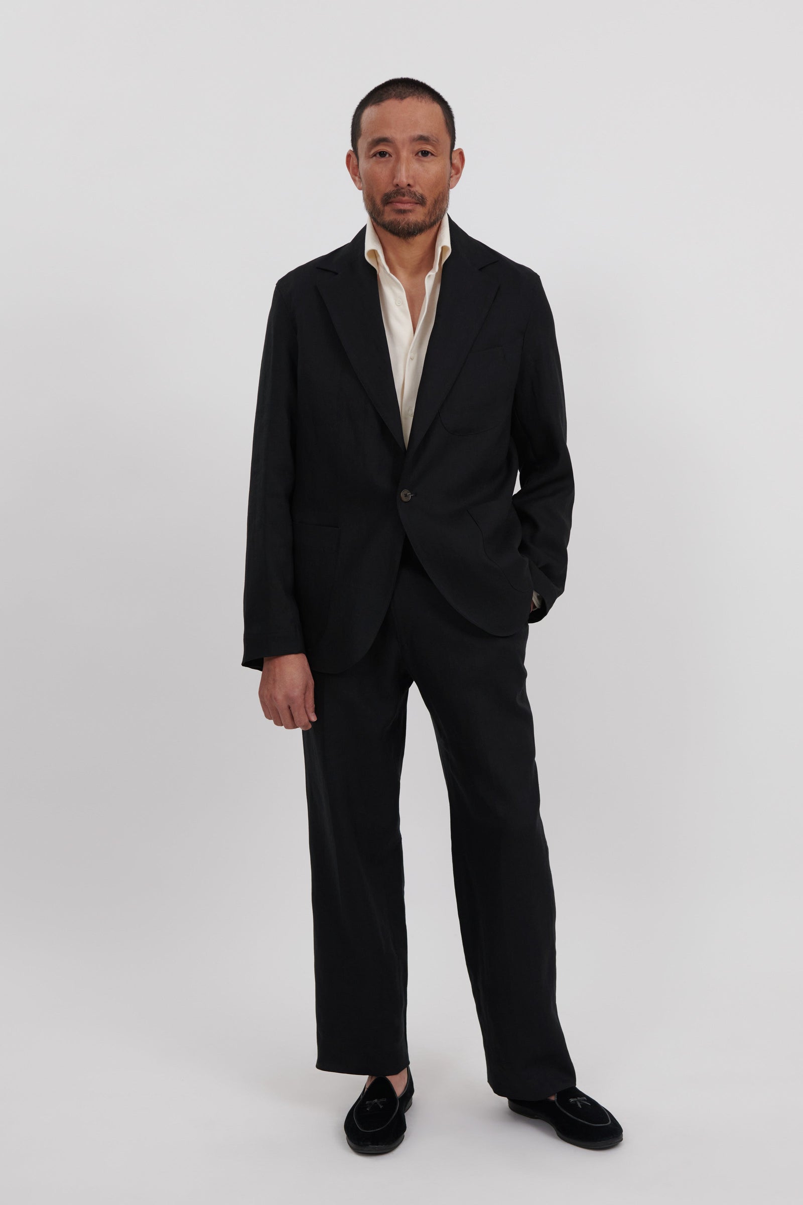 Single Breasted Shirt Jacket Washed Linen