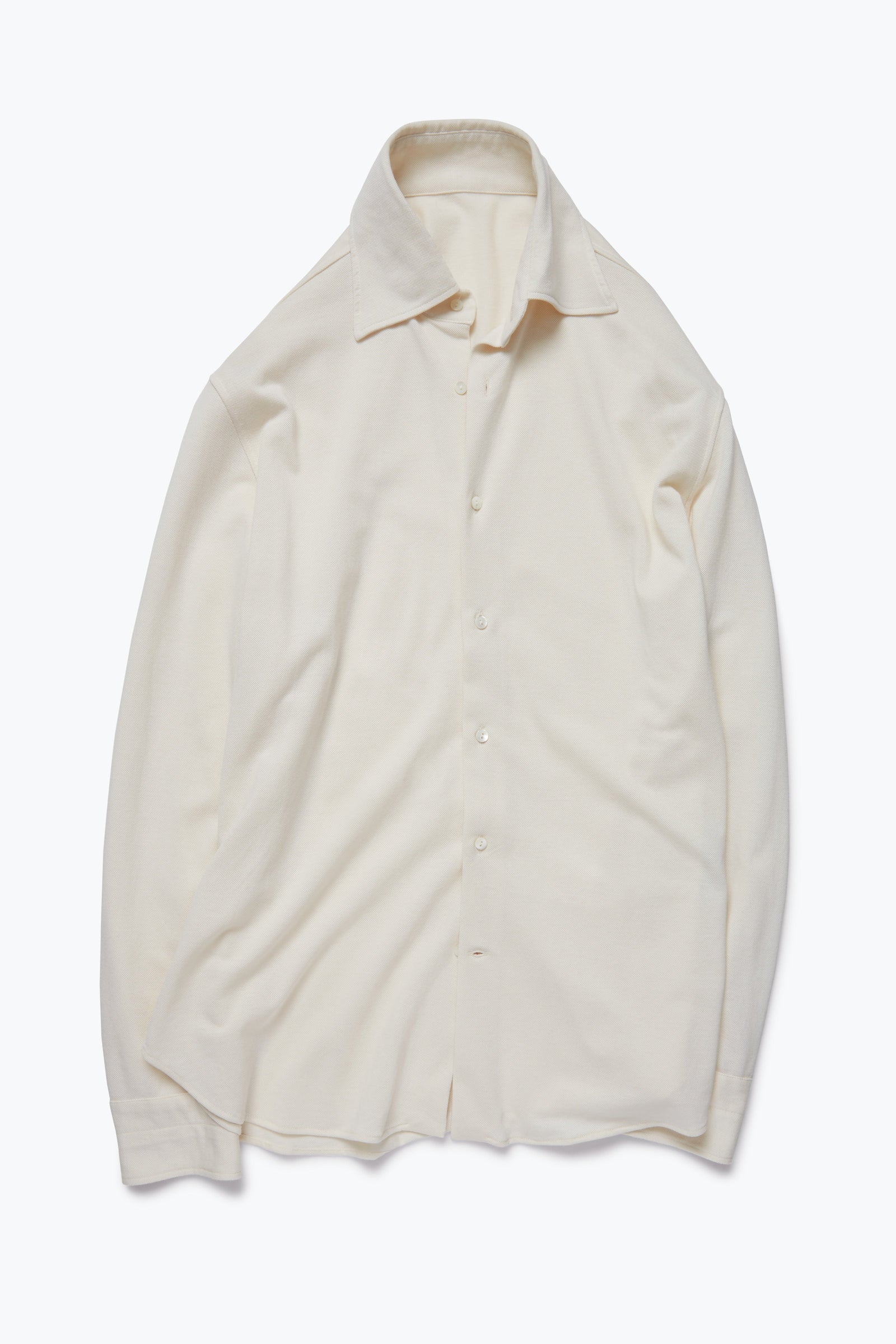 Spread Collar Cotton Silk Pique