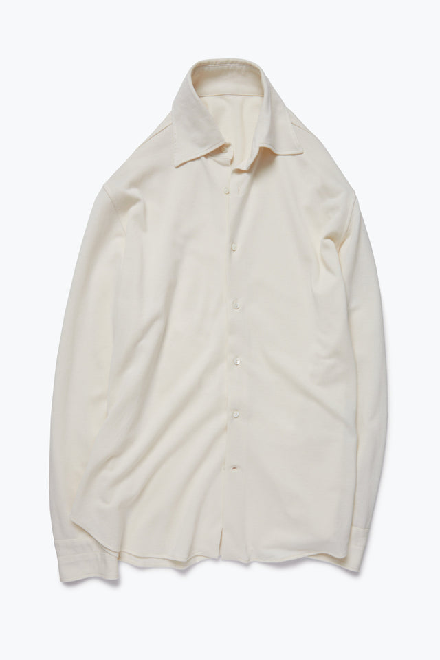 Spread Collar (Ivory Cotton Silk Pique)