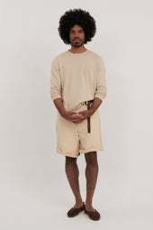 Long Sleeve Knit T-Shirt (Sand Cotton Mouliné)