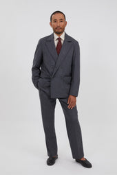 Knit Tie (Burgundy Crochet Wave Silk Linen)