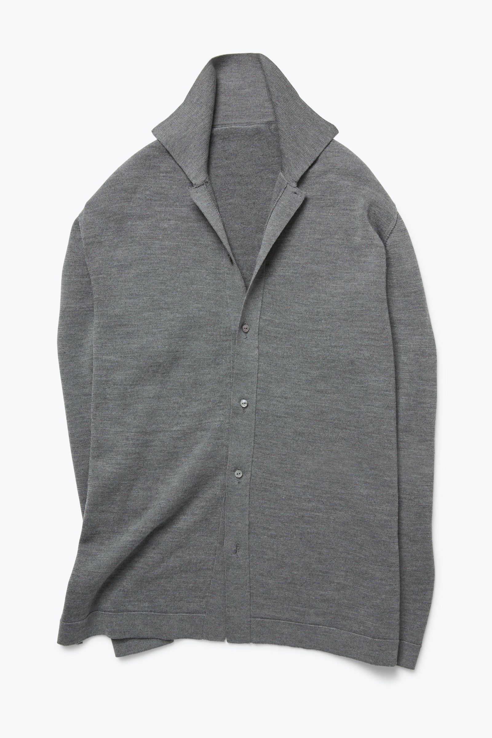 Knit Shirt Grey Wool Silk