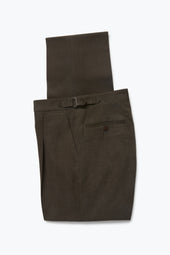 Single Pleat Trouser Basketweave Cotton
