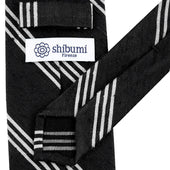 Triple Bar Shantung Silk Tie Hand Rolled