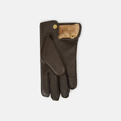 Beige Fur Lined Hairsheep Leather Touchscreen Gloves