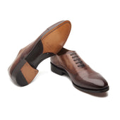 Romero Cap Toe Oxford Cocoa Beige Hand Welted Patina Collection