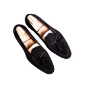 Tassel Loafer With Braided Straps Suede