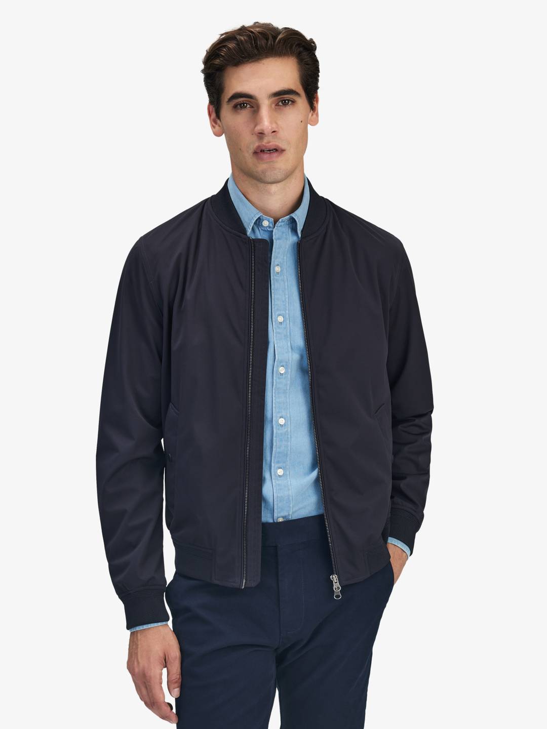 Dark Blue Bomber Jacket