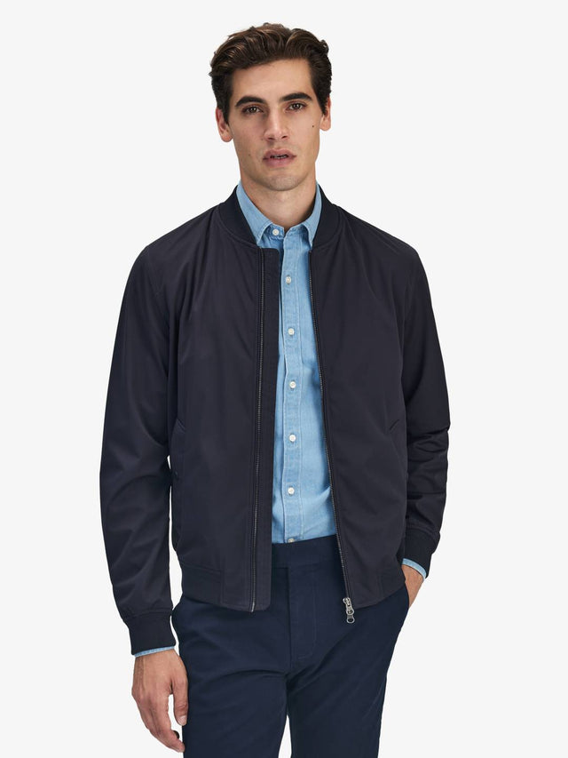 Dark Blue Bomber Jacket
