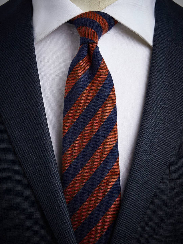 Blue & Orange Cashmere Tie