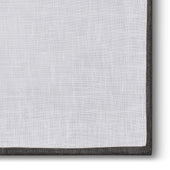 Off White Navy Border Pocket Square