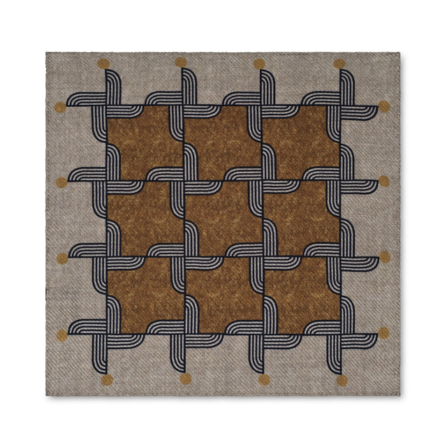 Ochre Deco Propeller Pocket Square