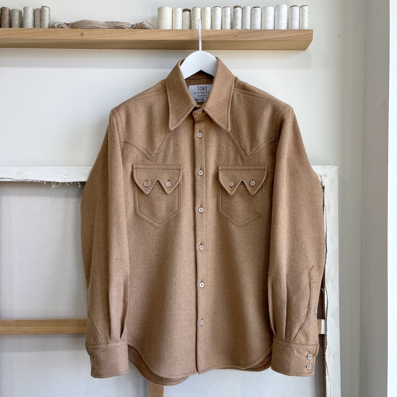 Deadstock Wool Cashmere Sawtooth Western Shirt